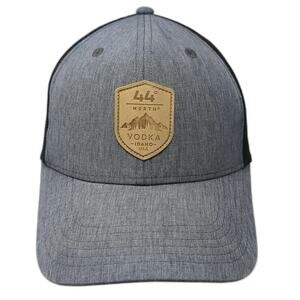 44 North Vodka Idaho Baseball Cap Gray One Size Mesh Strapback Leather Patch Hat